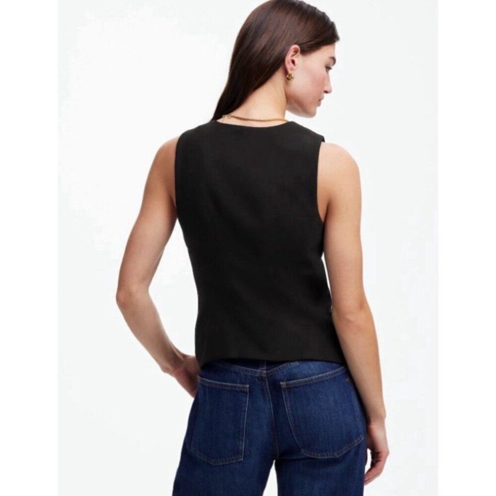 Madewell Womens Solid Black Button Down Work Care… - image 2